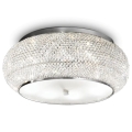 Ideal Lux - Plafón de cristal PASHA 10xE14/40W/230V diá. 55 cromo brillante